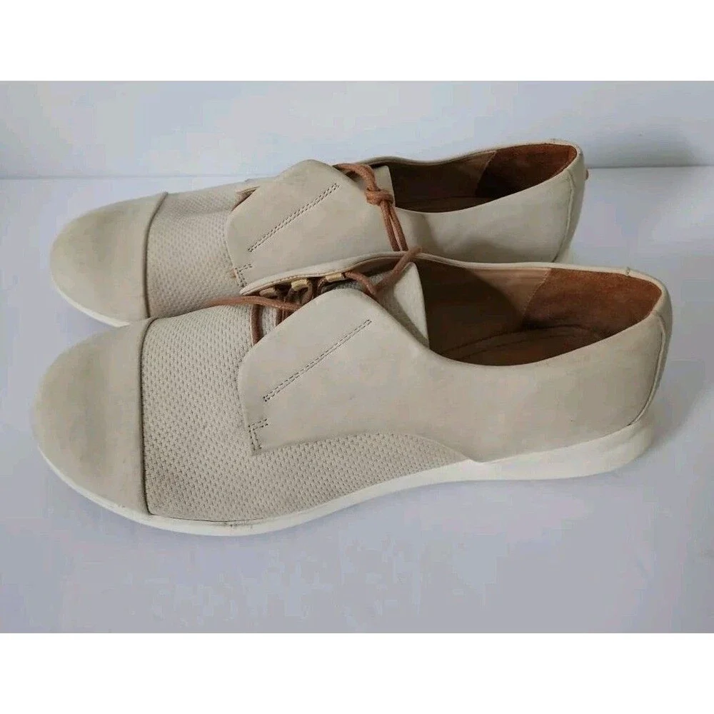 Samuel Hubbard Women's Taupe Suede Lace Up Oxford Shoes Size 9.5 W1205-232